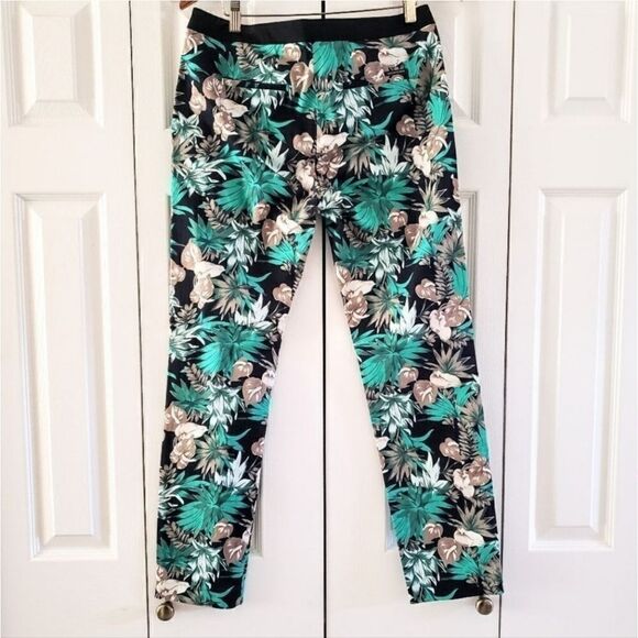 Scotch & Soda Maison Tropical Print Cigarette Crop Pants Size 2 - Picture 4 of 6